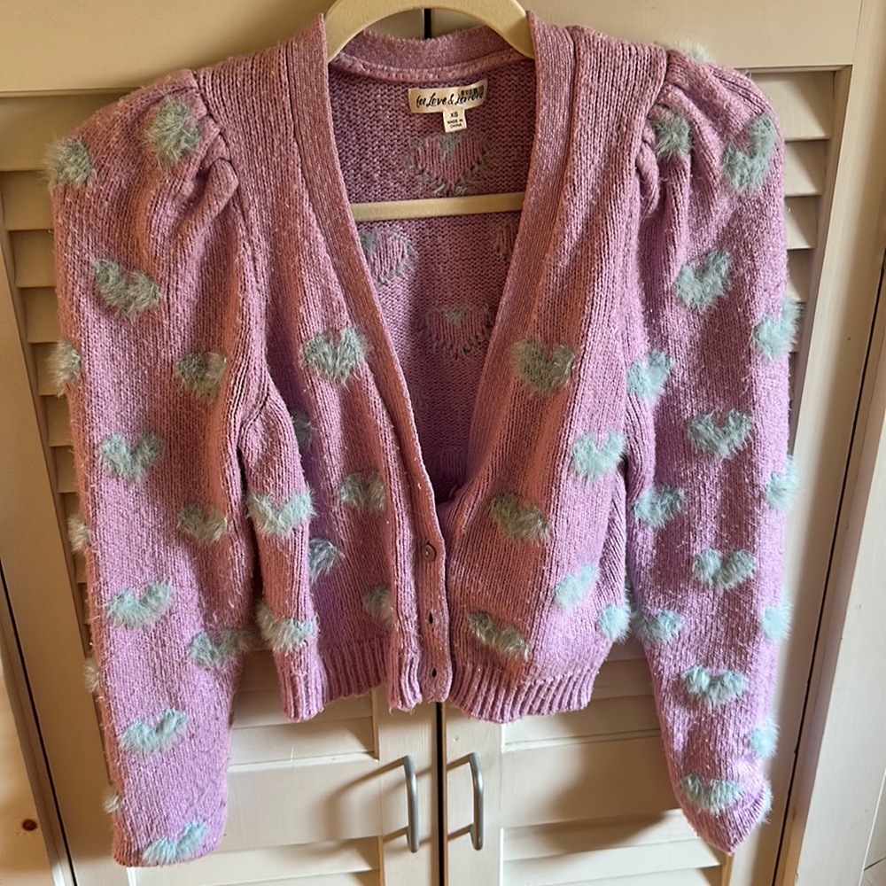 For Love and Lemons Purple Heart Sweater